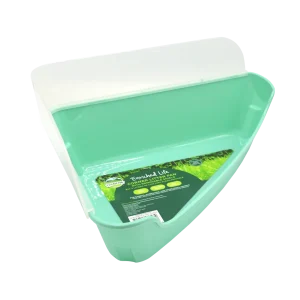 Oxbow Animal Health Enriched Life Small Animal Corner Litter Pan w/Removable Shield Mint Green One Size