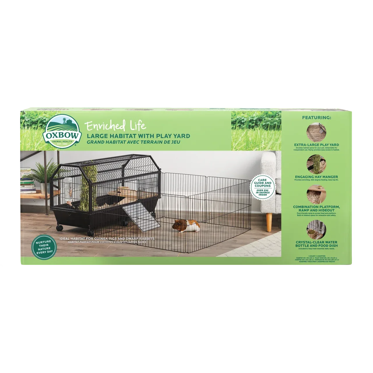 Oxbow Animal Health Enriched Life Small Animal Habitat w/Play Yard LG