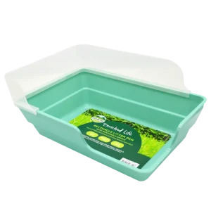 Oxbow Animal Health Enriched Life Small Animal Rectangle Litter Pan w/Removable Shield Mint Green One Size