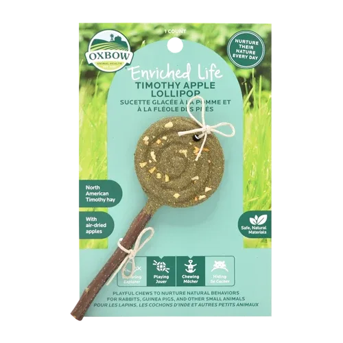 Oxbow Animal Health Enriched Life Timothy Lollipop Apple Small Animal Chew One Size - Image 2