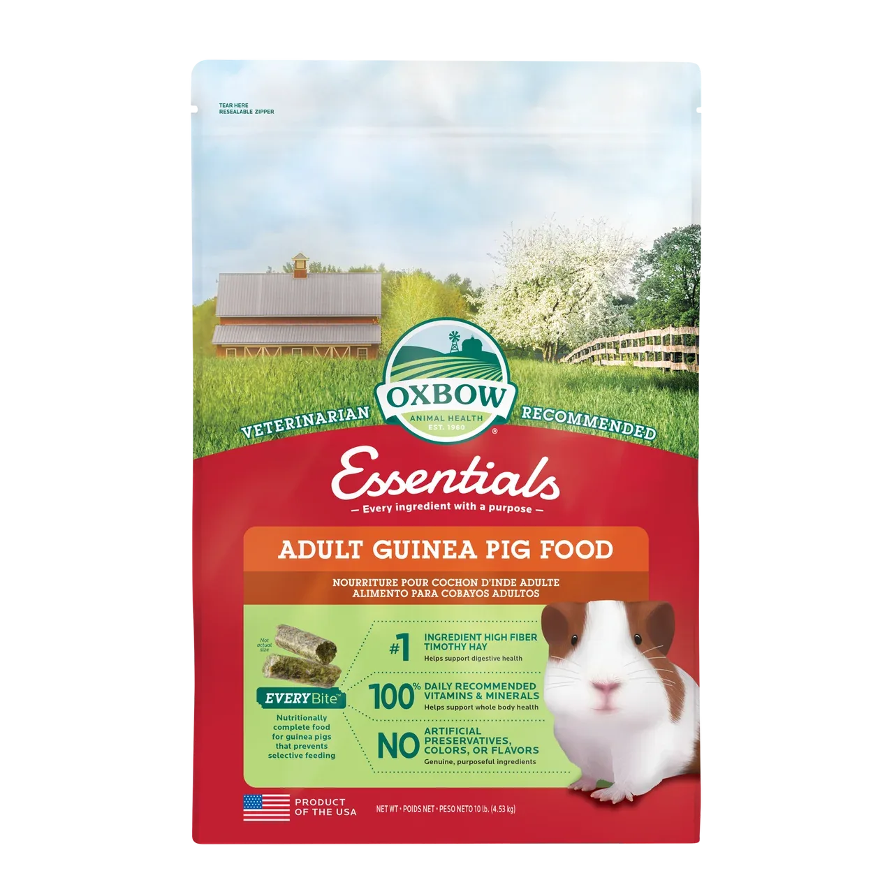 Oxbow Animal Health Essentials Adult Guinea Pig Food 10lb