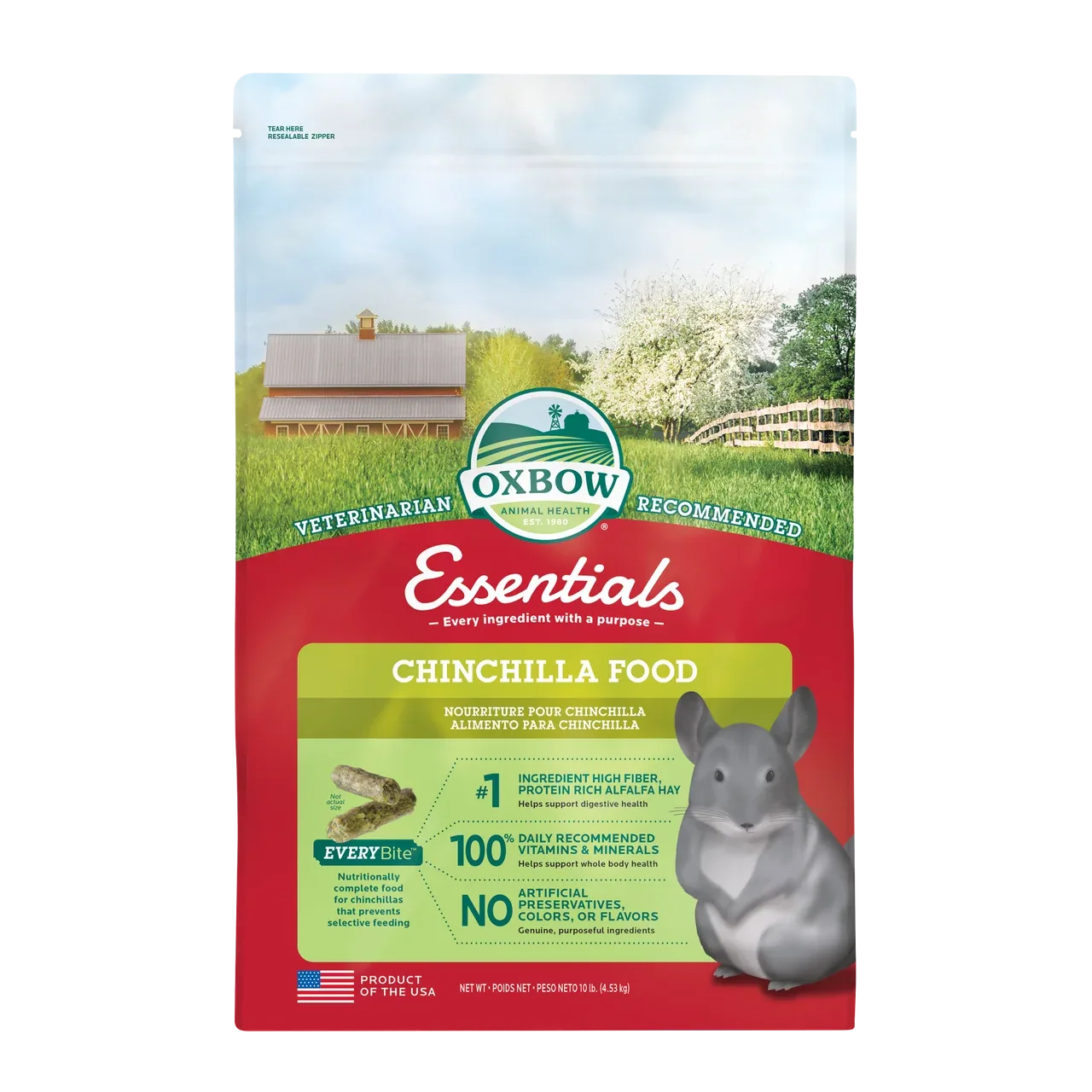 Oxbow Animal Health Essentials Chinchilla Food 10lb