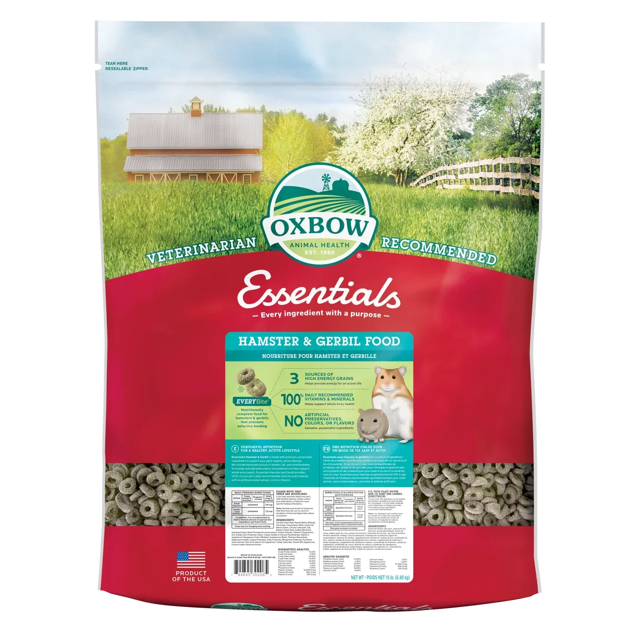 Oxbow Animal Health Essentials Hamster & Gerbil Food 15lb