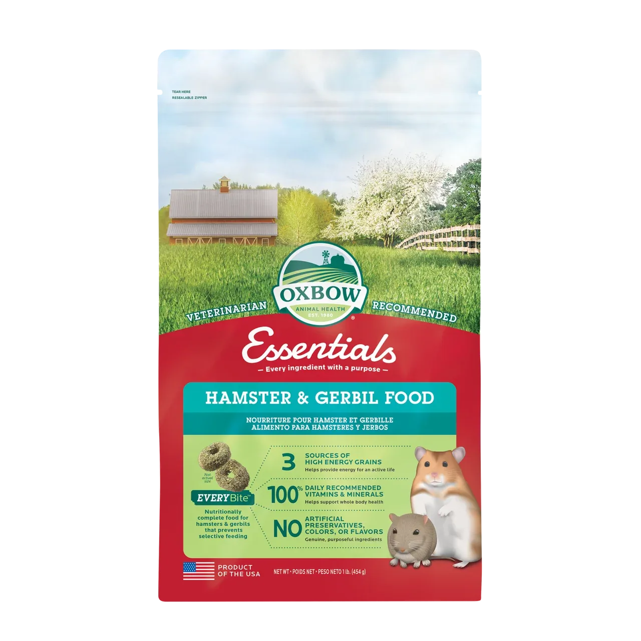Oxbow Animal Health Essentials Hamster & Gerbil Food 1lb