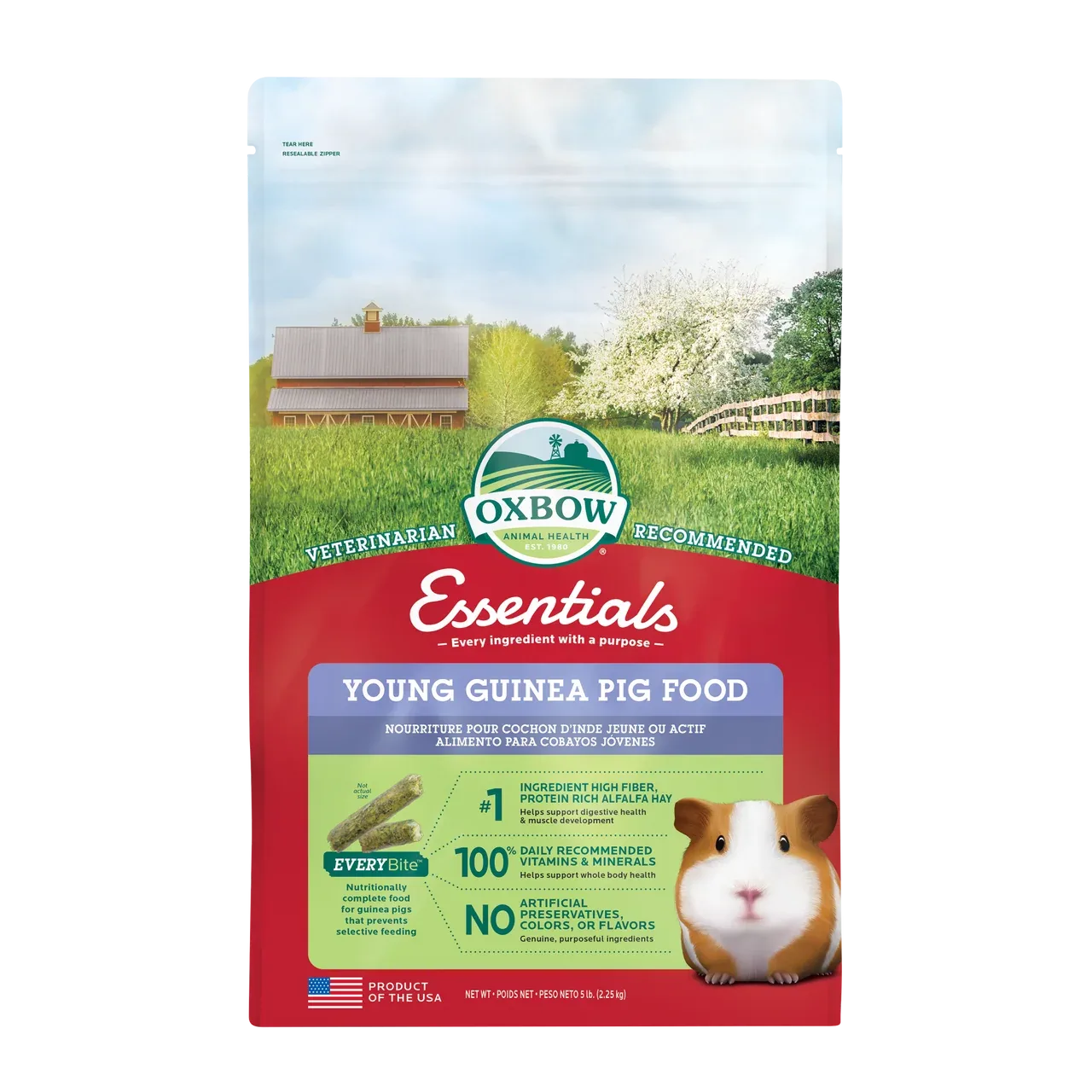 Oxbow Animal Health Essentials Young Guinea Pig Food 5lb