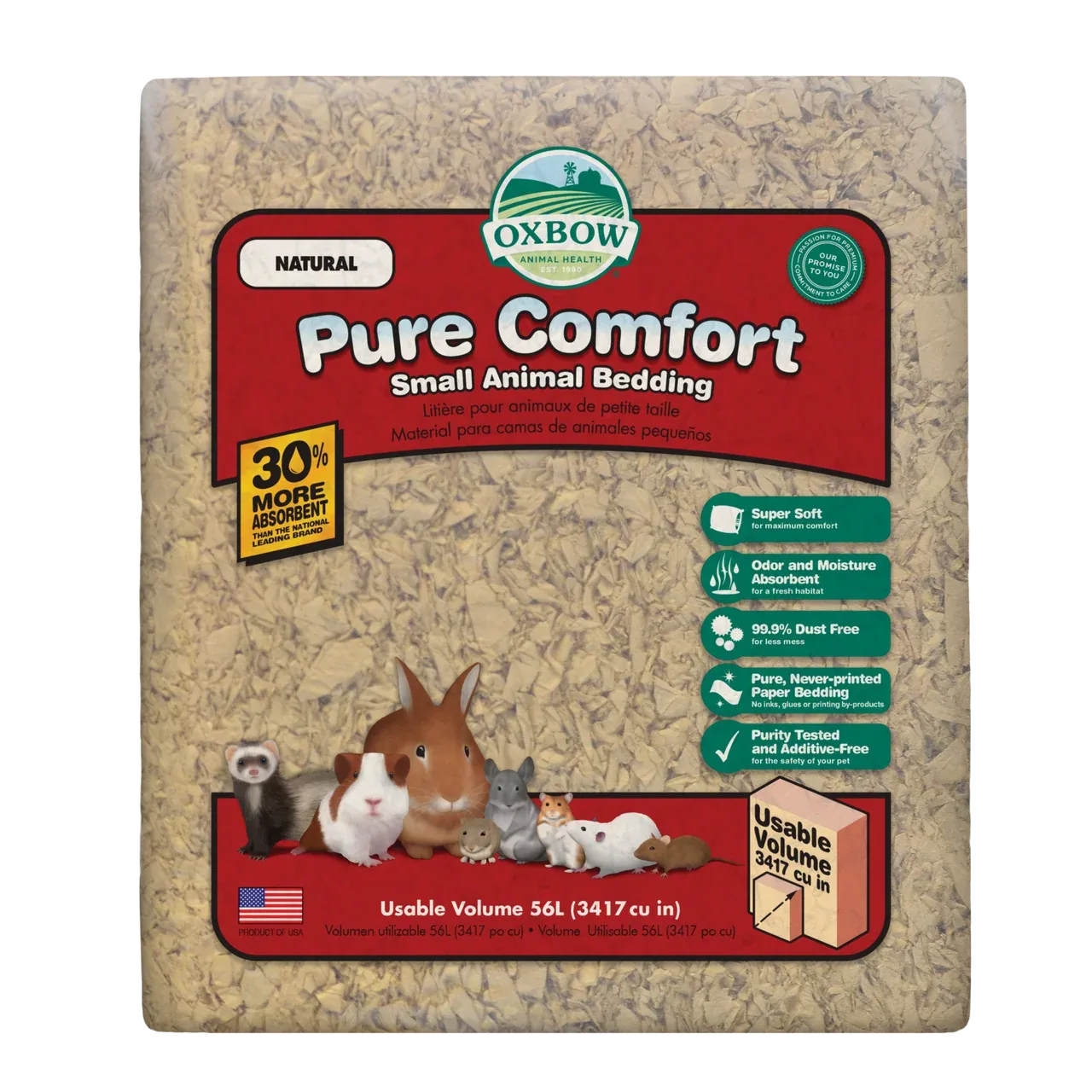 Oxbow Animal Health Pure Comfort Small Animal Bedding Natural 56L