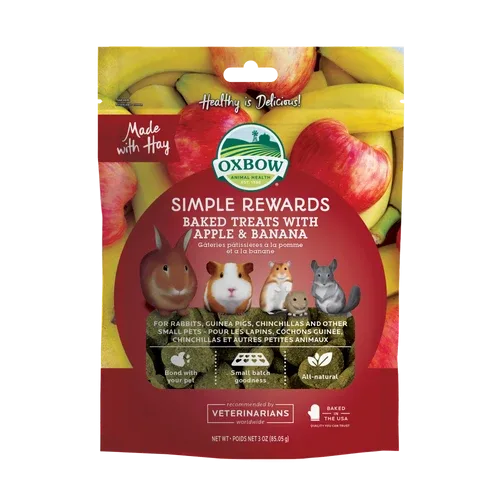 Oxbow Animal Health Simple Rewards Baked Small Animal Treats w/Apple & Banana 3oz - Image 2