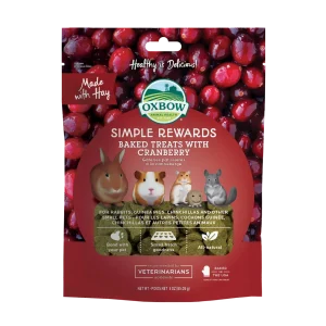 Oxbow Animal Health Simple Rewards Baked Small Animal Treats w/Cranberry 3oz
