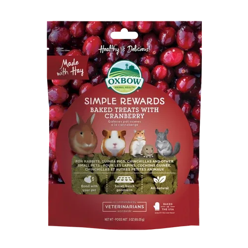 Oxbow Animal Health Simple Rewards Baked Small Animal Treats w/Cranberry 3oz - Image 2