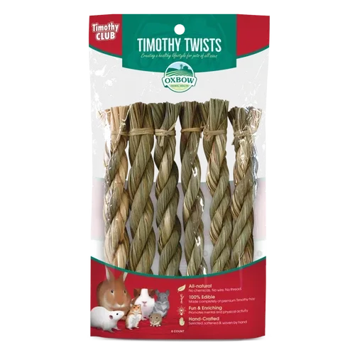 Oxbow Animal Health Timothy CLUB Timothy Hay Twists Small Animal Treat One Size - Image 2