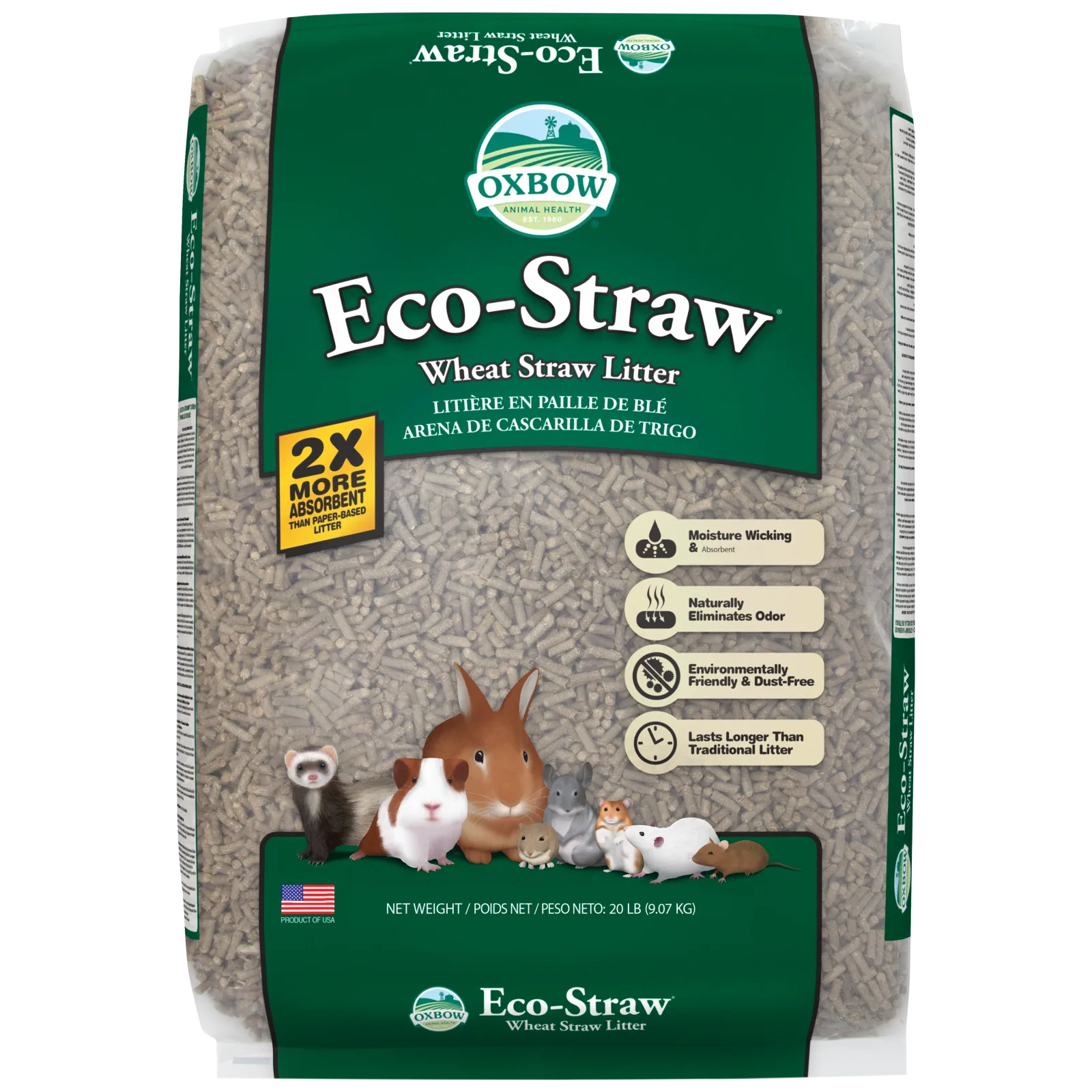 Oxbow Eco Straw Wheat Straw Litter 20lb for Small Animals