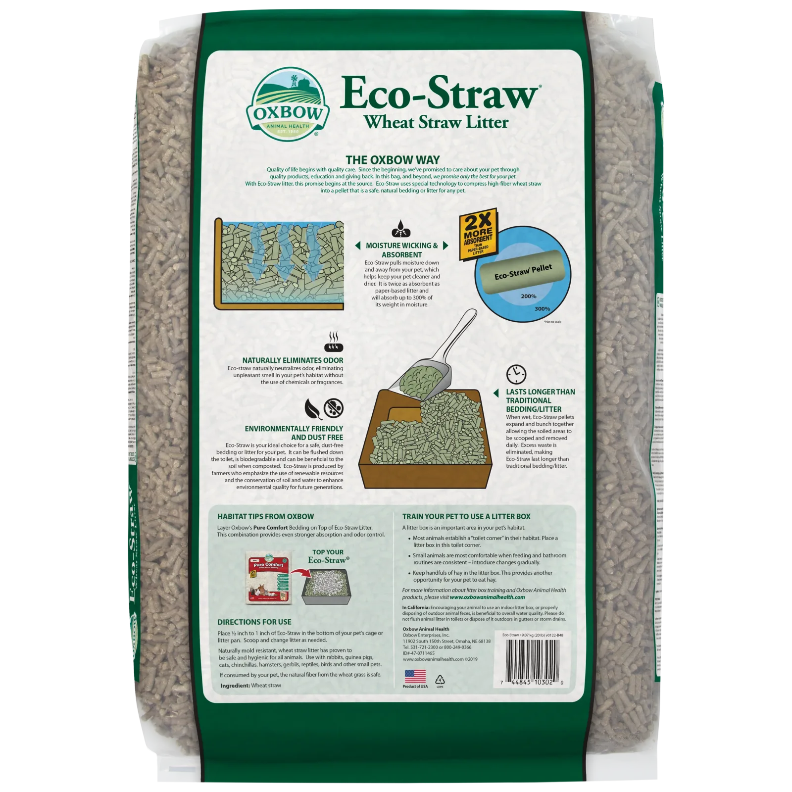 Oxbow Eco Straw Wheat Straw Litter 20lb for Small Animals - Image 2