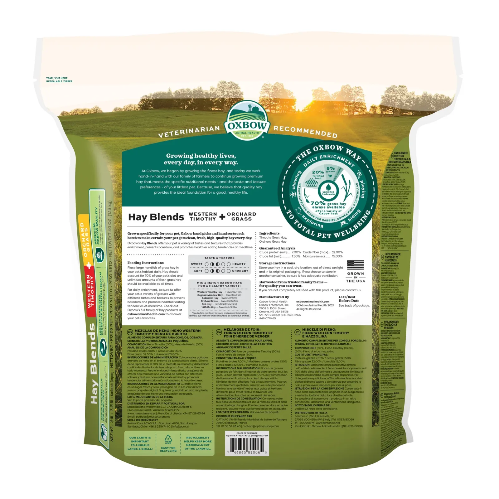 Oxbow Hay Blends: Western Timothy & Orchard Hay 40 oz - Image 2
