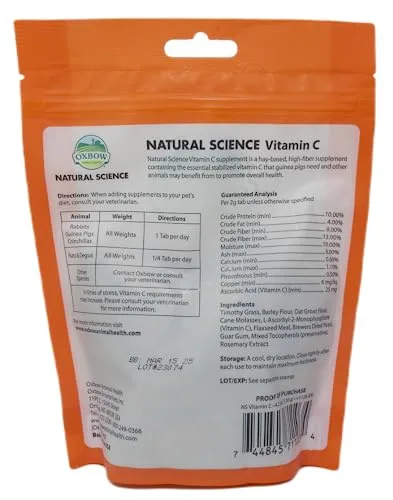 Oxbow Natural Science Functional Support Treats for Small Animals: Multi-Vitamin and Vitamin C (4.2 Ounces) – Plus Chews and Fun Animal Facts Booklet Bundle - Image 2