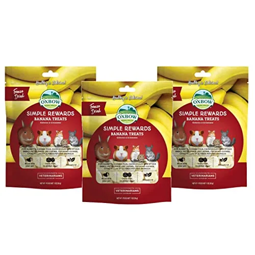 Oxbow SIMPLE REWARDS Treats – Rabbits Guinea Pigs Chinchillas BANANA 1 oz 3 PACK3