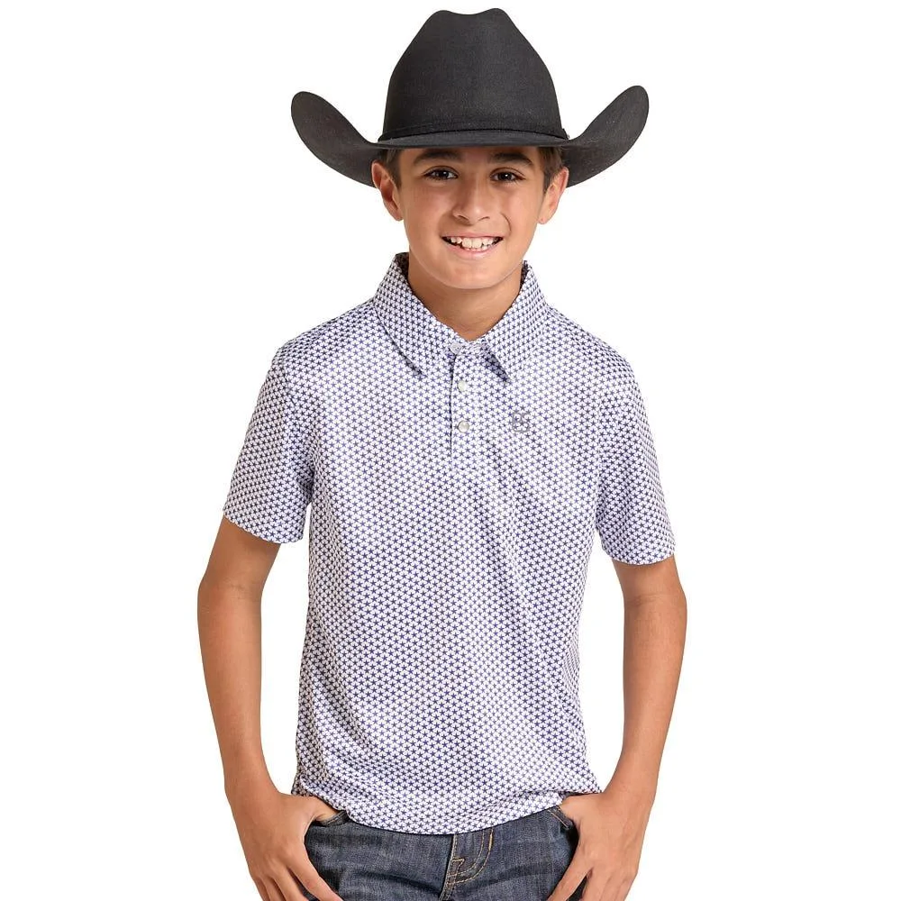Panhandle Boy's Blue Lonestar Polo