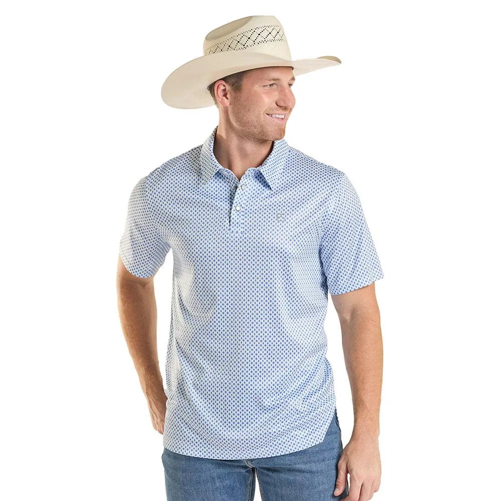 Panhandle Men's Blue Geometric Print Performance Polo