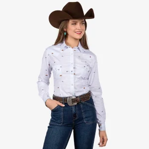 Panhandle Rough Stock Longhorn Stripe Top