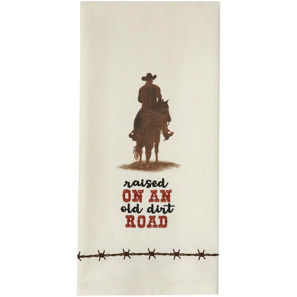 Park Designs Raised on an Old Dirt Road Embroidered Kitchen Towel