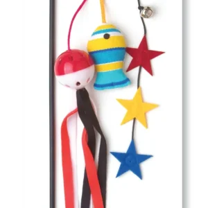 Patchwork Pet PatchCat Gone Fishing Cat Wand Toy