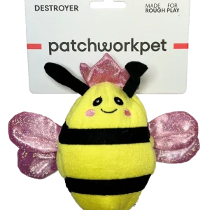 Patchwork Pet Prickles Queen Bee with Bumble Bee Dog Toy
