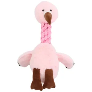 Patchwork Pet Tug & Toss Flamingo Rope Plush Dog Toy