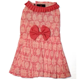 Pawgypets Block Print Dress for Dogs (Peach)