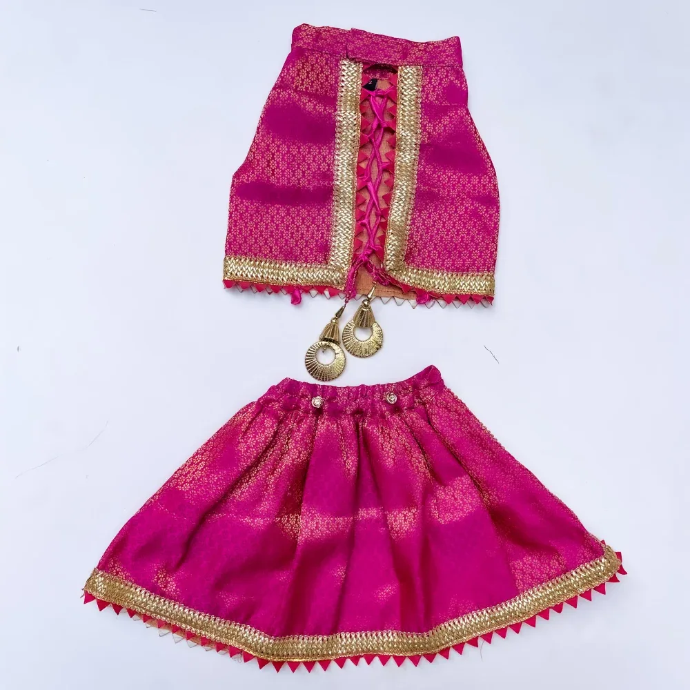 Pawgypets Brocade Lehenga for Dogs and Cats (Pink) - Image 2