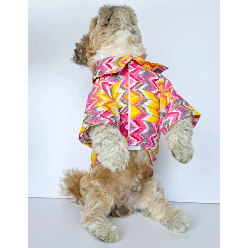 Pawgypets Zig Zag Kurta for Dogs and Cats (Pink) - Image 2