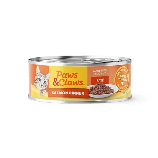 Paws & Claws Adult Salmon Dinner Pate Wet Cat Food, 5.5 oz.