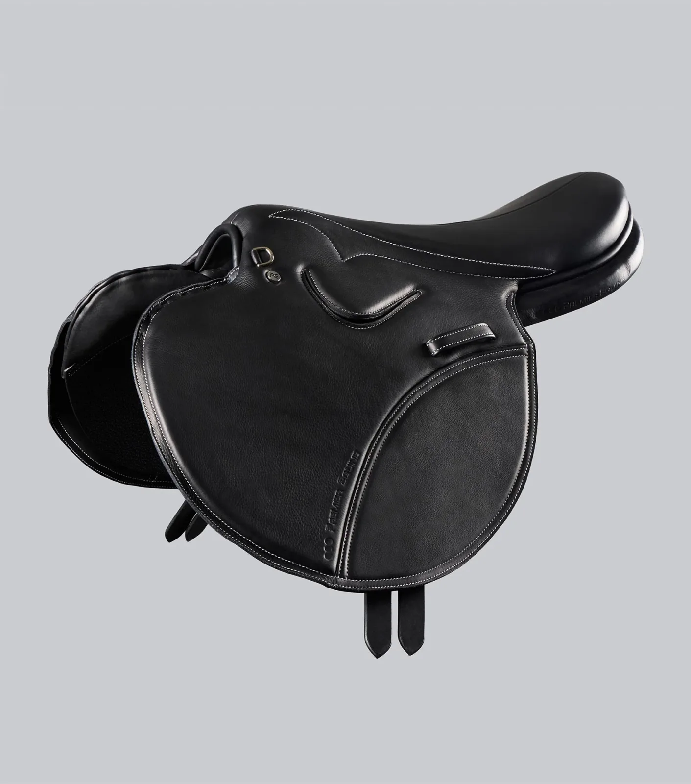PE Leather Full Tree Exercise Racing Saddle Black