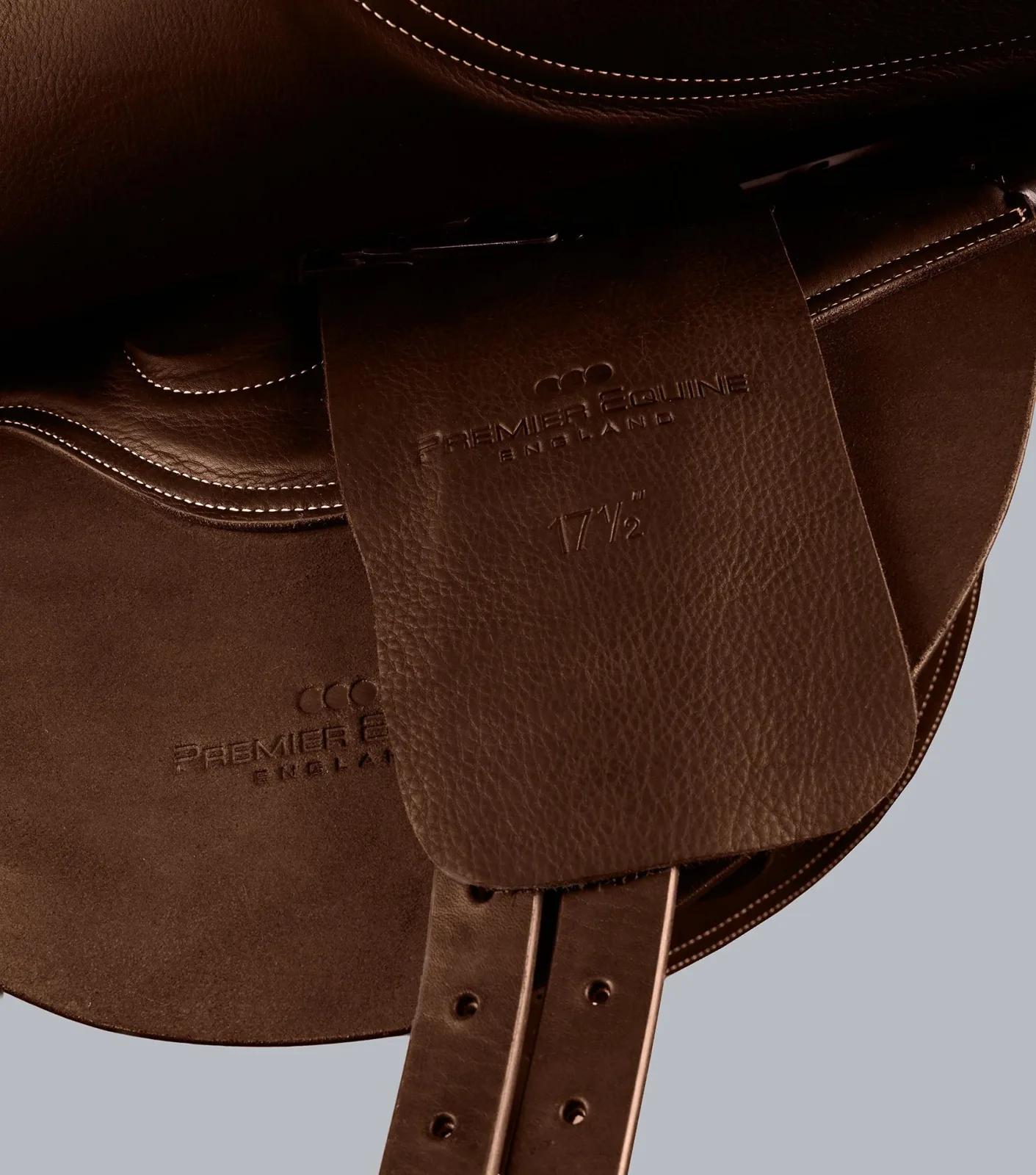 PE Leather Full Tree Exercise Racing Saddle Dark Havana - Image 2