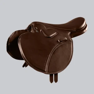 PE Leather Full Tree Exercise Racing Saddle Dark Havana
