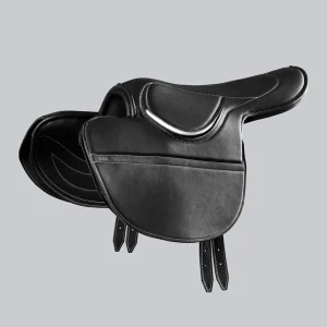 PE Leather Half Tree Exercise Racing Saddle Black