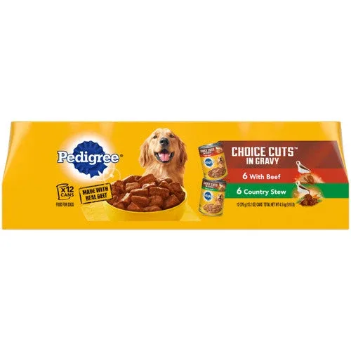 Pedigree Choice Cuts in Gravy Adult Wet Dog Food Variety Pack (Beef, Country Stew) 158.7oz 12pk - Image 2