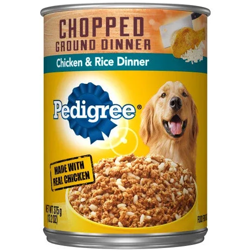 Pedigree Chopped Ground Dinner Adult Wet Dog Food Chicken & Rice 13.2oz 12pk - Image 2