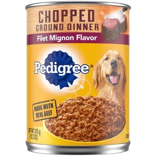 Pedigree Chopped Ground Dinner Adult Wet Dog Food Filet Mignon 13.2oz 12pk - Image 2