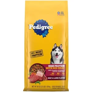 PEDIGREE High Protein Adult Dry Dog Food Beef and Lamb Flavor Dog Kibble