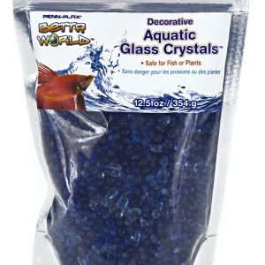 Penn-Plax Betta World Aquatic Glass Crystal Décor Light, Blue, Dark, Blue, 12.5 oz