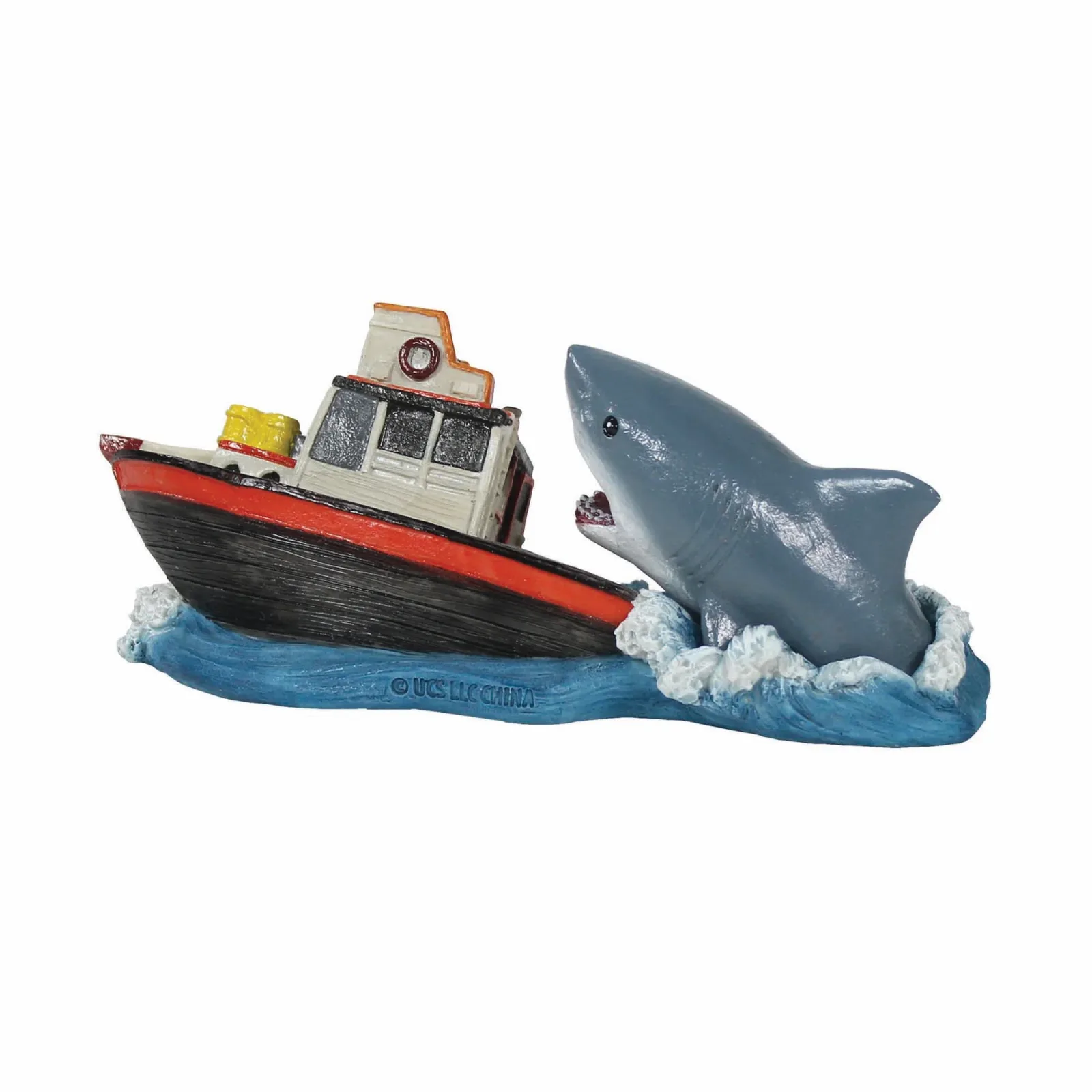 Penn-Plax Jaws Officially Licensed Fish Tank and Aquarium Decoration - Boat Attack - Small - Image 2
