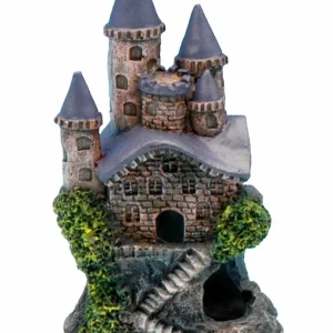 Penn-Plax Magic Castle Aquarium Ornament Brown/Grey, 4 in, Mini