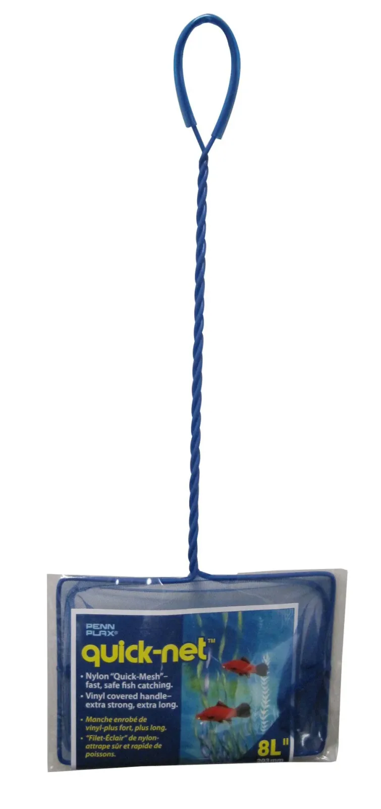 Penn-Plax Quick-Net Long Handle, Green, 8 in x 6 in