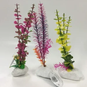 Penn-Plax Rock Aquarium Plant Style Assorted, 12 in