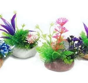 Penn-Plax Rock Aquarium Plant Style Assorted 6 in, 6 ct