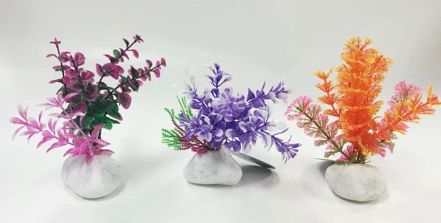 Penn-Plax Rock Aquarium Plant Style Assorted, 6 in