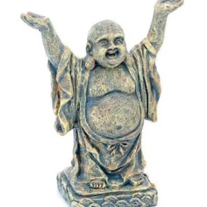 Penn-Plax Standing Buddha Aquarium Statue, Grey, 2 in, Mini