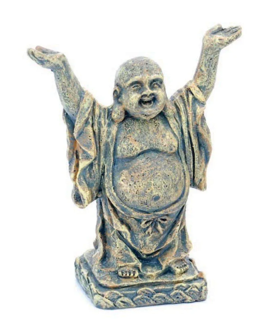 Penn-Plax Standing Buddha Aquarium Statue, Grey, 2 in, Mini