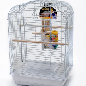 Penn Plax Starter Kit Scalloped Bird Cage - Medium/White