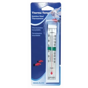 Penn-Plax Therma-Temp Stainless Steel Aquarium Thermometer, Silver, 4.75 in