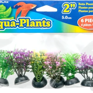 Penn-Plax Tide & Treasure™ Aqua-Plants Betta Plants 6-Piece - 2" Multicolor